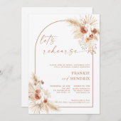 Boho Rehearsal Dinner Invitation Pampas Grass Kaart (Voorkant / Achterkant)