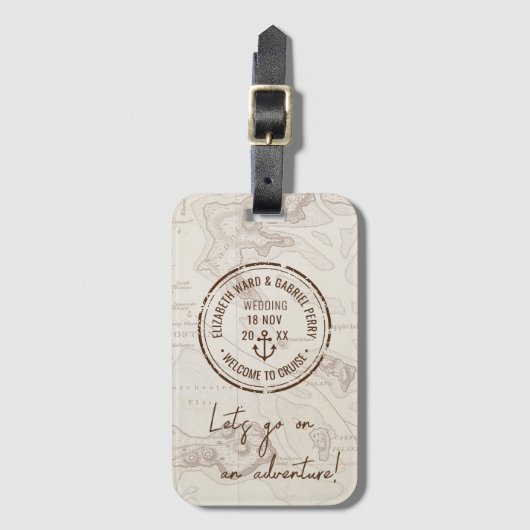 Boho Reizen Avontuur Bruiloft Bagagelabel (Voorkant (verticaal))