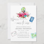 Boho Reizen van Miss naar Mrs Bruiloft Feest Kaart (Voorkant)