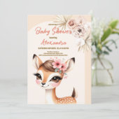Boho rendieren Safari Dieren Baby shower Kaart (Staand voorkant)