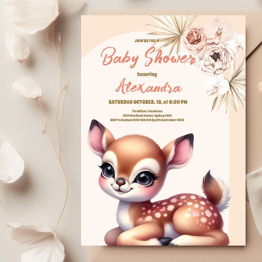 Boho rendieren Safari Dieren Baby shower Kaart