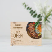 Boho Restaurant Marketing Postcard Briefkaart (Staand voorkant)