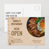 Boho Restaurant Marketing Postcard Briefkaart (Voorkant / Achterkant)