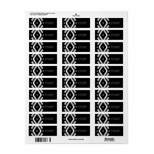 Boho retouradres label, bohemian etiket (Full Sheet)