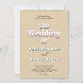 Boho  Retro 70s Groovy Modern Huwelijk Kaart (Voorkant)