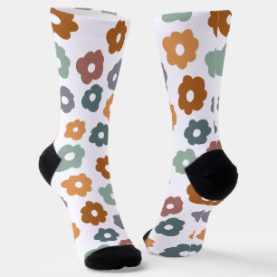 Boho Retro Aardse Bloemen en Botanische Charme Sokken