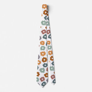 Boho Retro Aardse Bloemen en Botanische Charme Stropdas