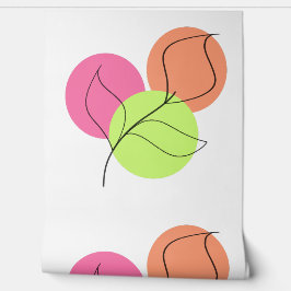 Boho  Retro Abstracte bladeren Behang