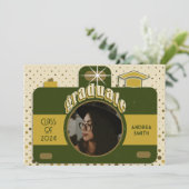 Boho Retro Afstudeerder Party Foto toevoegen Schat Kaart (Staand voorkant)