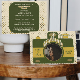 Boho Retro Afstudeerder Party Foto toevoegen Schat Kaart