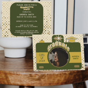 Boho Retro Afstudeerder Party Foto toevoegen Schat Kaart