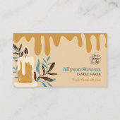 Boho retro ambachtelijke kaarsenmaker logo qr code visitekaartje (Voorkant)