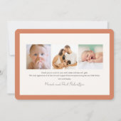 Boho Retro Bloem Meisje Foto Geboorte Aankondiging (Achterkant)