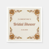 Boho Retro Bloemen | Bruidsmeisje Feest Servet (Voorkant)