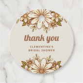 Boho Retro Bloemen | Bruiloft Dank Je Bedankjes Labels (Voorkant)