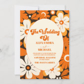 Boho Retro Bloemen Bruiloft Kaart (Voorkant)