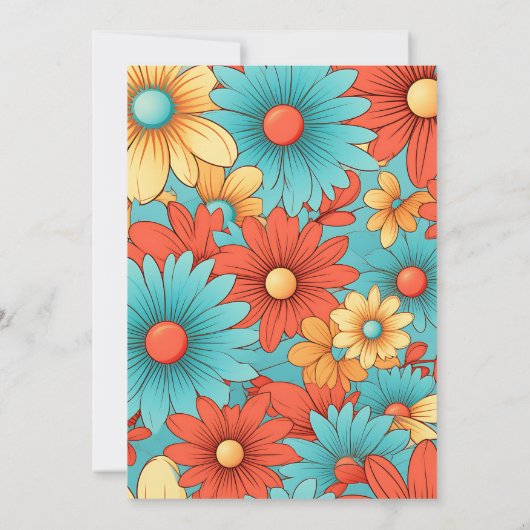 Boho Retro Bloemen Bruiloft Save The Date (Achterkant)