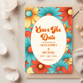 Boho Retro Bloemen Bruiloft Save The Date