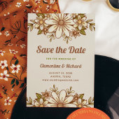 Boho Retro Bloemen | Bruiloft Save The Date