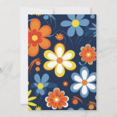 Boho Retro Bloemen Bruiloft Save The Date (Achterkant)