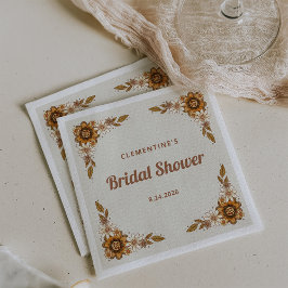 Boho Retro Bloemen | Bruiloftsfeest Servet