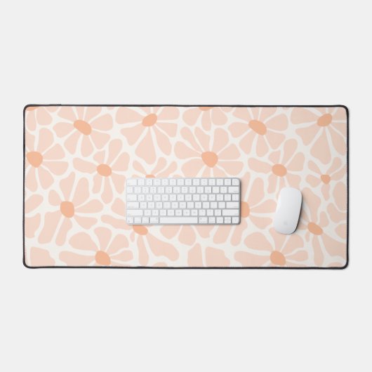 Boho Retro Bloemen Bureaumat Esthetisch (Keyboard & Muis)