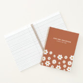 Boho Retro Bloemen Daisy Naam Notitieboek (Binnen)