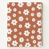 Boho Retro Bloemen Daisy Naam Notitieboek (Achterkant)