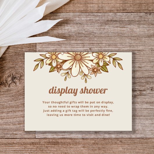 Boho Retro Bloemen | Display Douche Unwrapped Gift Informatiekaartje