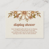 Boho Retro Bloemen | Display Douche Unwrapped Gift Informatiekaartje (Voorkant)