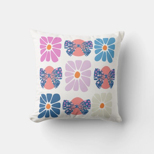 Boho retro bloemen eenvoudige lente Pasen Kussen (Voorkant)