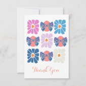 Boho retro bloemen eenvoudige Pasen Bedankkaart (Voorkant)