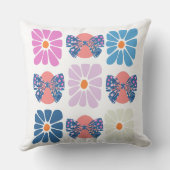 Boho retro bloemen eenvoudige Pasen Kussen (Achterkant)