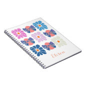 Boho retro bloemen eenvoudige Pasen Notitieboek (Rechterzijde)