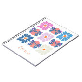 Boho retro bloemen eenvoudige Pasen Notitieboek (Linkerzijde)