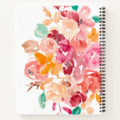 Boho retro bloemen florale waterverf patroon notitieboek (Achterkant)