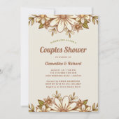 Boho Retro Bloemen | Koppels douche Kaart (Voorkant)