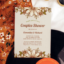 Boho Retro Bloemen | Koppels douche Kaart