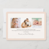 Boho Retro Bloemen Meisje Foto Geboorte Aankondigi Kaart (Achterkant)