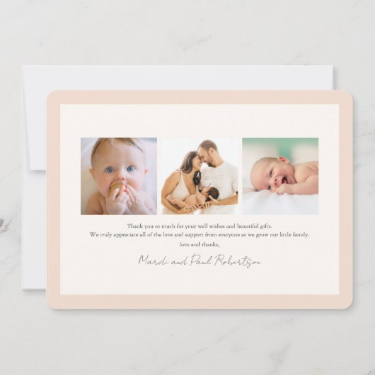 Boho Retro Bloemen Meisje Foto Geboorte Aankondigi Kaart (Achterkant)