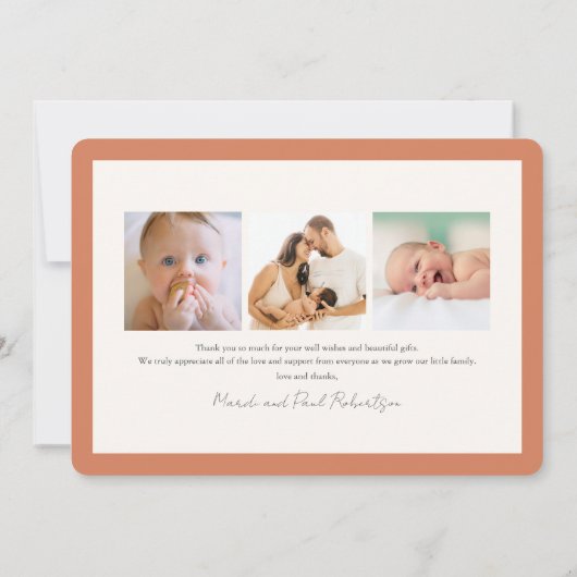 Boho Retro Bloemen Meisje Foto Geboorte Aankondigi Kaart (Achterkant)