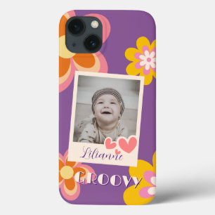 Boho Retro Bloemen Roze Geel Foto Case-Mate iPhone Case