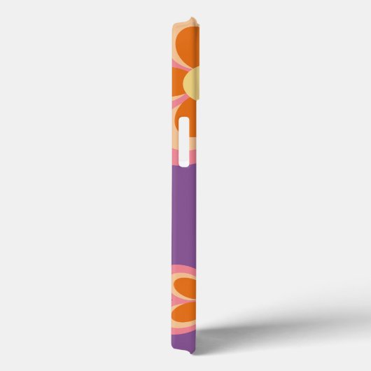 Boho Retro Bloemen Roze Geel Foto Case-Mate iPhone Case (Achterkant / Rechts)