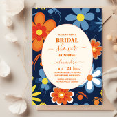 Boho Retro Bloemen Vrijgezellenfeest Kaart