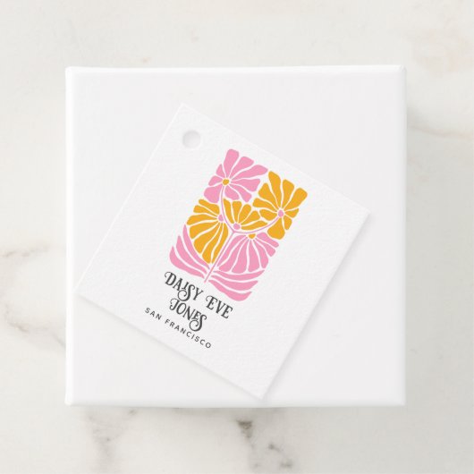 Boho Retro Bloemenpatroon Product Labels (In situ)