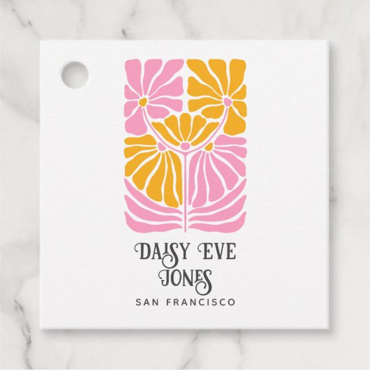 Boho Retro Bloemenpatroon Product Labels (Voorkant)