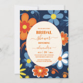 Boho Retro Bloemig Bruidsfeest Kaart (Voorkant)