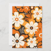Boho Retro Bloemige Bruiloft Kaart (Achterkant)