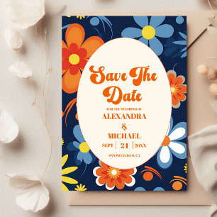 Boho Retro Bloemige Bruiloft Save The Date