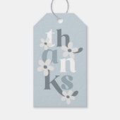 Boho Retro Blue Daisy Verjaardagsgunst Cadeaulabel (Voorkant)
